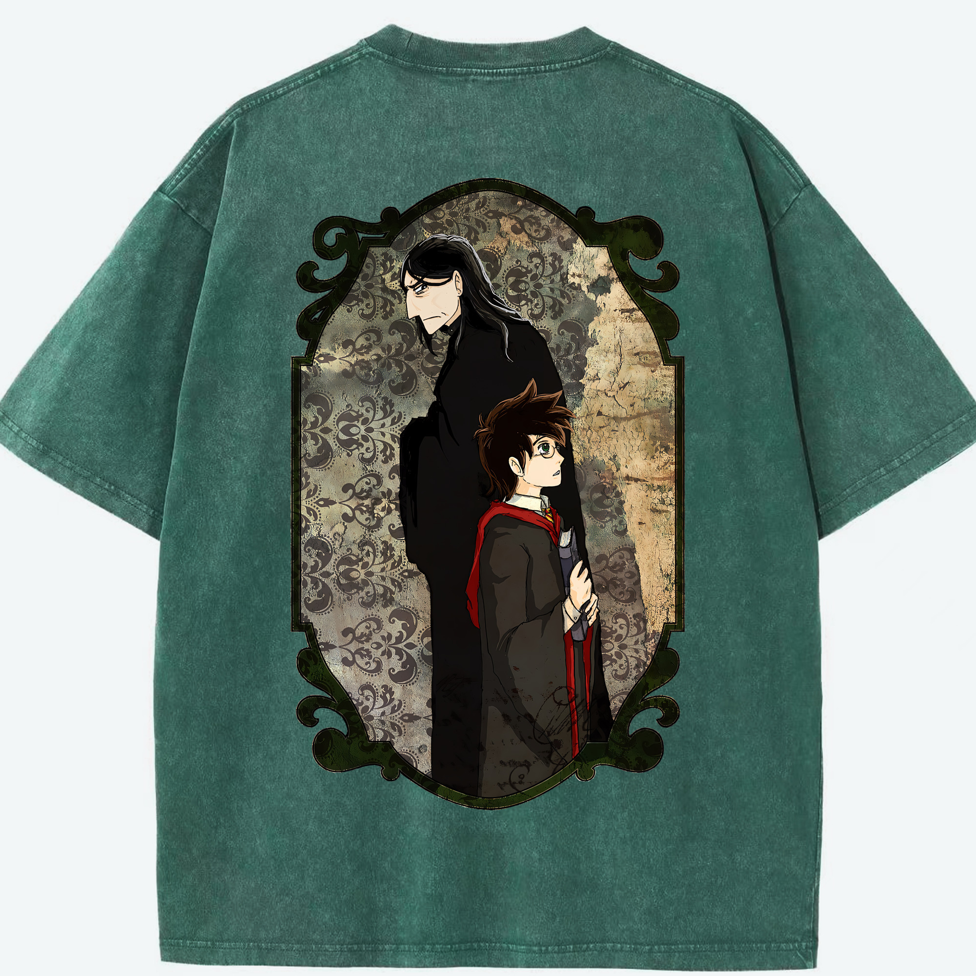 （画像用） Harry Potter ハリー・ポッターシリーズ 綿100% ヴィンテージ風 半袖Tシャツ（背面プリント）